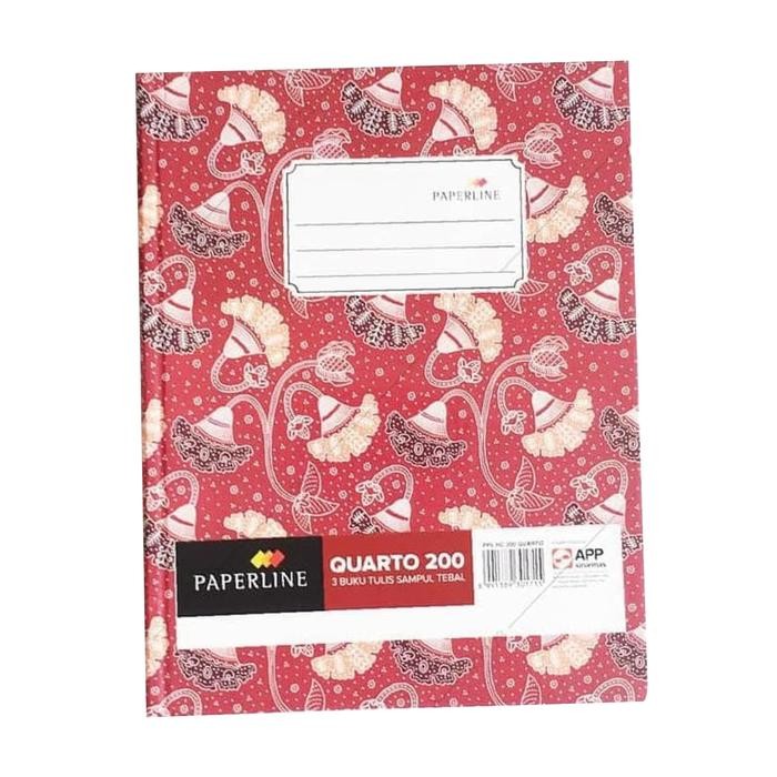 

New (1 Pcs) Buku Tulis Quarto A5 Bergaris Hard Cover PAPERLINE isi 200 Lembar Kuarto Kwarto