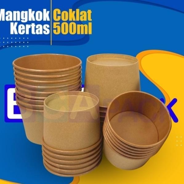 

PAPER BOWL KRAFT 500ML - Mangkok Kertas Coklat 500ml - isi 500pcs