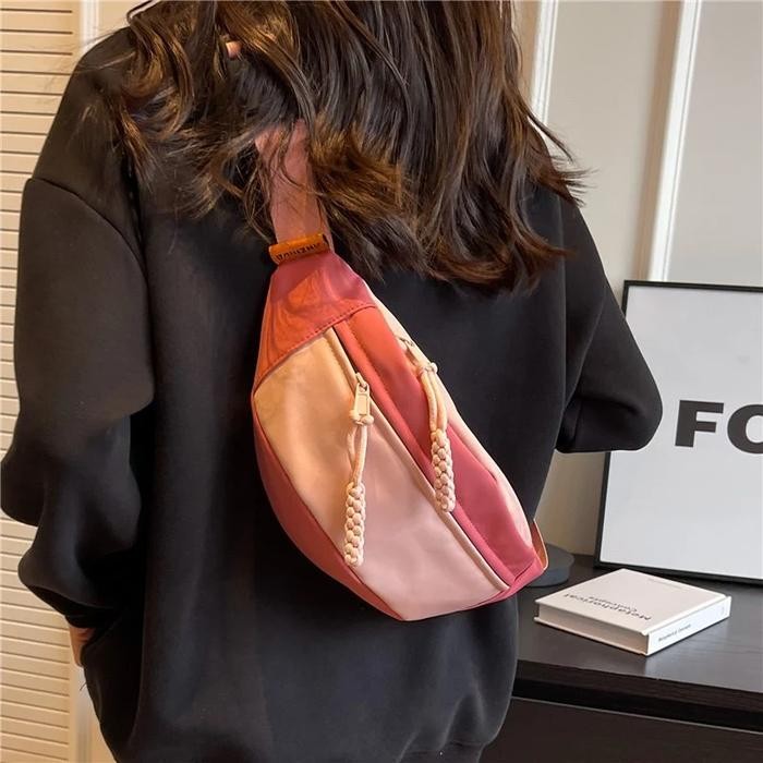 Tas Selempang Wanita Tas Dada Tas Kecil Olahraga Kasual Kanvas