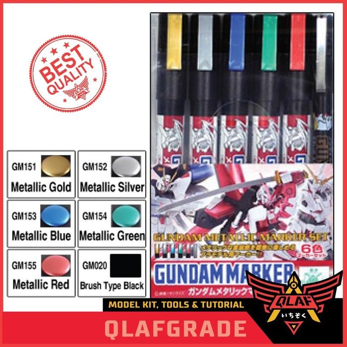 

Mr Hobby GUNDAM MARKER METALLIC SET - cat lacquer warna gundam metal color