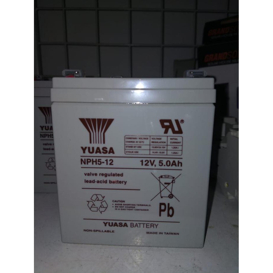 Aki VRLA Yuasa NPH5-12 12V 5Ah Battery Yuasa NPH5-12 ( 12V 5Ah ) ORI