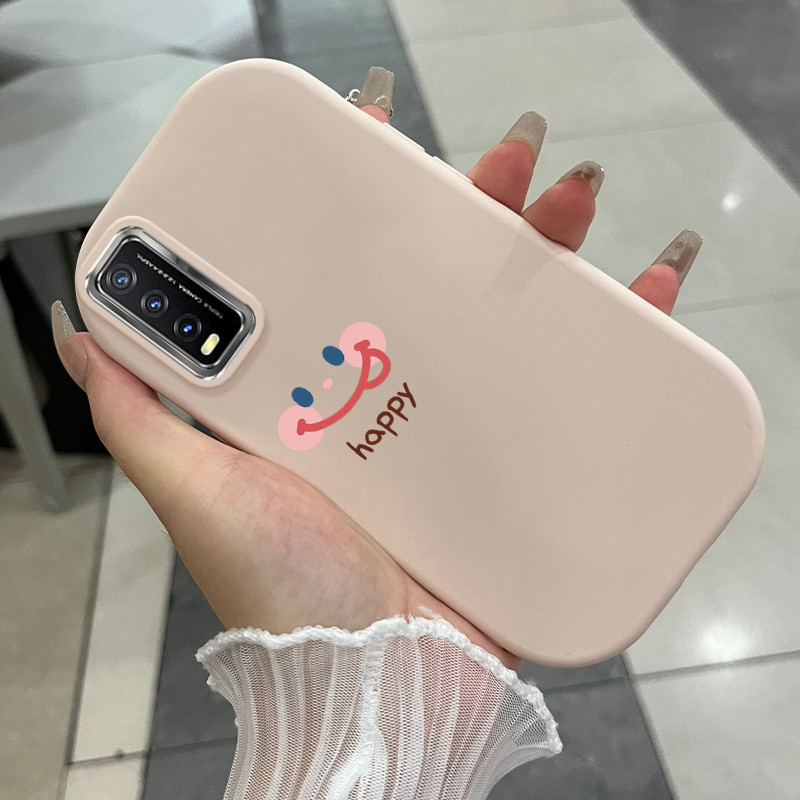 Casing Hp Untuk VIVO Y20 Y20i Y20s Y20T Y12s Y12a Case Casing Emoji tas pola Kesing HP Kasing bulat 