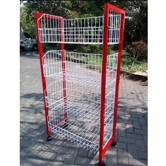New RAK CIKI MINIMARKET MERAH SS 4 / RAK MINIMARKET SUSUN 4 / RAK CIKI SUSUN 5 Besi