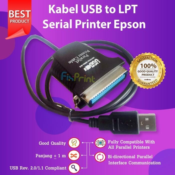 Pilihan- Kabel Usb To Lpt Converter Cable Printer Epson Lx300+ Lq2180 Lq2190