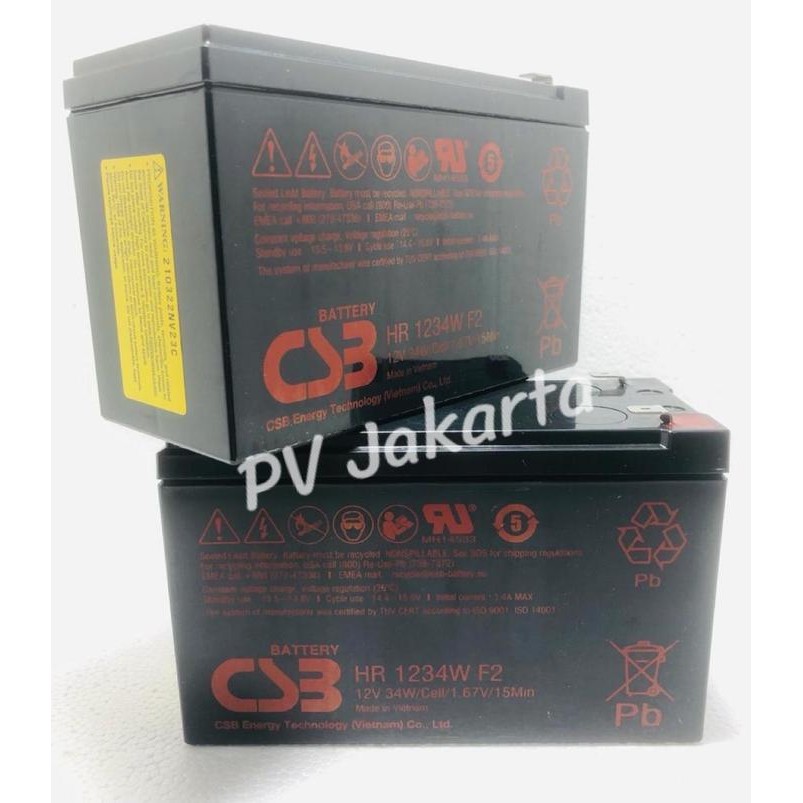 Terhemat Aki Baterai Csb Hitachi 12V 9Ah Hr1234W F2 - Hr 1234W Ups Apc Hr 1234 Terlariss 