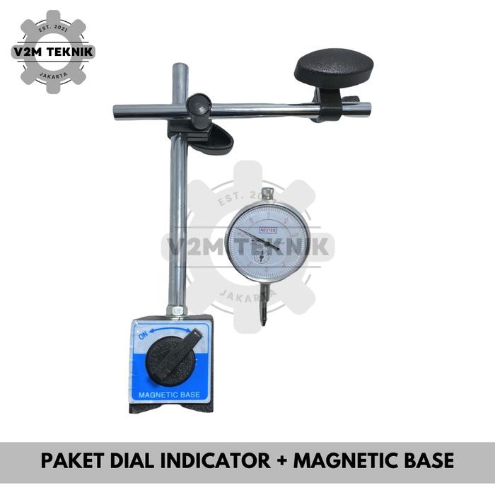 Termurah Paket Dial Indicator + Magnetic Stand Base / Magnet Dial Indikator