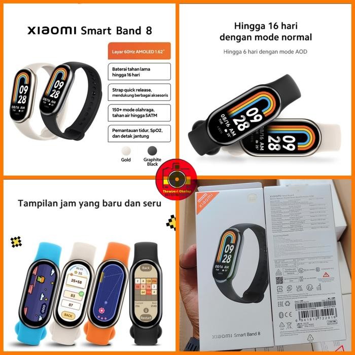 Xiaomi Smart band 8 Mi Band 8 Band8 Smartband Jam Pintar Smart Watch