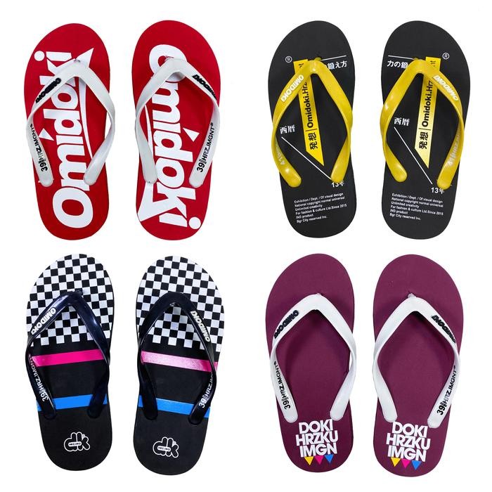 Brodo - Sandal Distro Pria Wanita Omidoki Sendal Jepit Pria Original All Colour Series Cowok - Karet