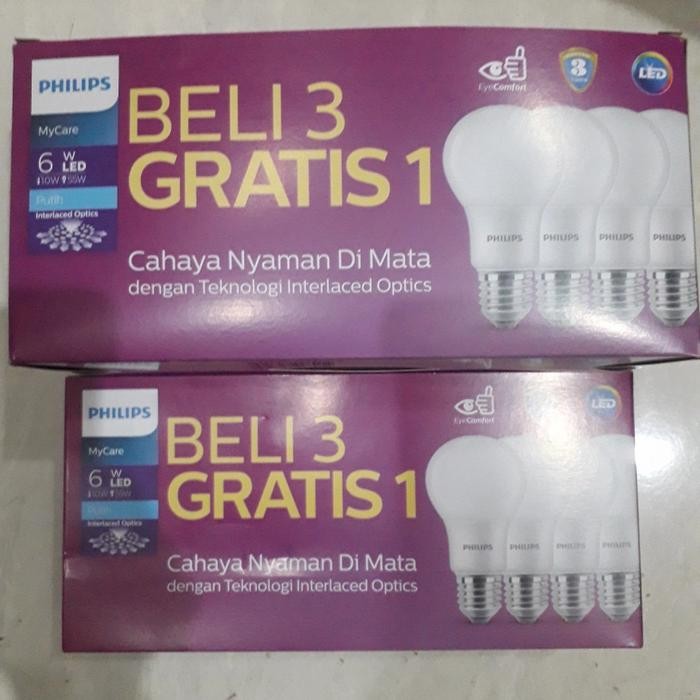 New Lampu paket philips led 6 watt led philips 6 w