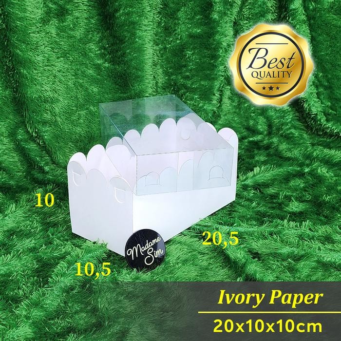 BOX MIKA PUTIH - DOS KUE KERING LAMINASI - KOTAK DESSERT 20x10x10