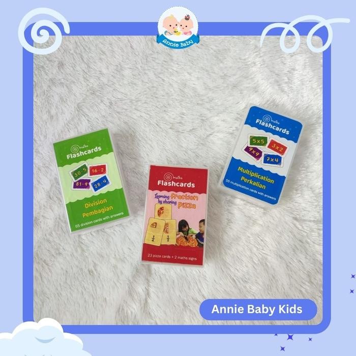 MJ Flash Card Mainan Edukasi Matematika Penjumlahan, Pengurangan, Pecahan, Perkalian, Pembagian