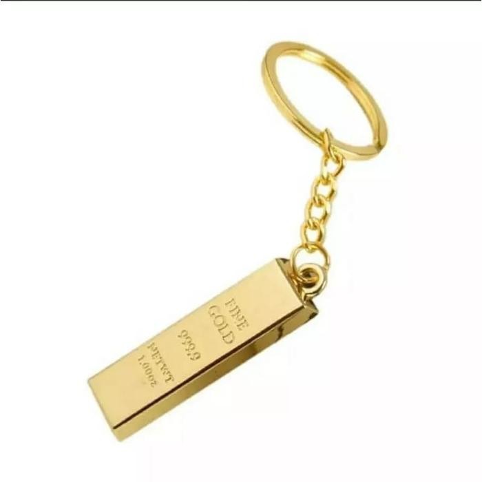 Gantungan Kunci Emas Batangan Gold Bar Replika Bahan Logam Fine Gold