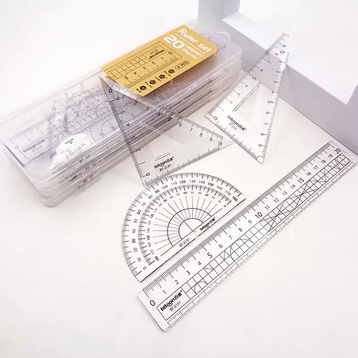 

Acrylic Ruller Set / Penggaris 1 Set Isi 4 PCS Dengan Box Premium 2137