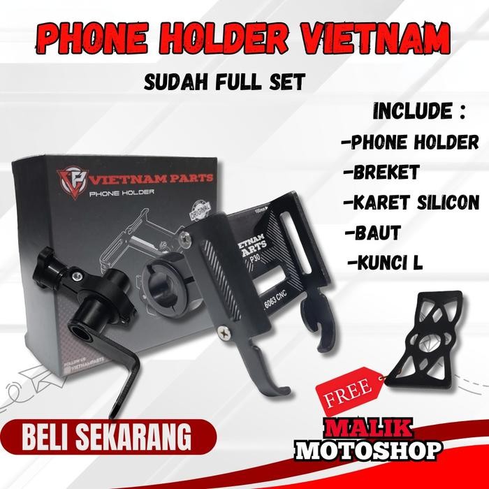 PHONE HOLDER VIETNAMPART PHONE HOLDER DUDUKAN HP MOTOR MATIC MOTOR SPORT ANTI GETER PHONE HOLDER