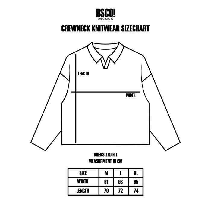 Hsco Original Oversized Knitwear Sweater / Sweater Rajut- Plads / Lengan Panjang Original Best