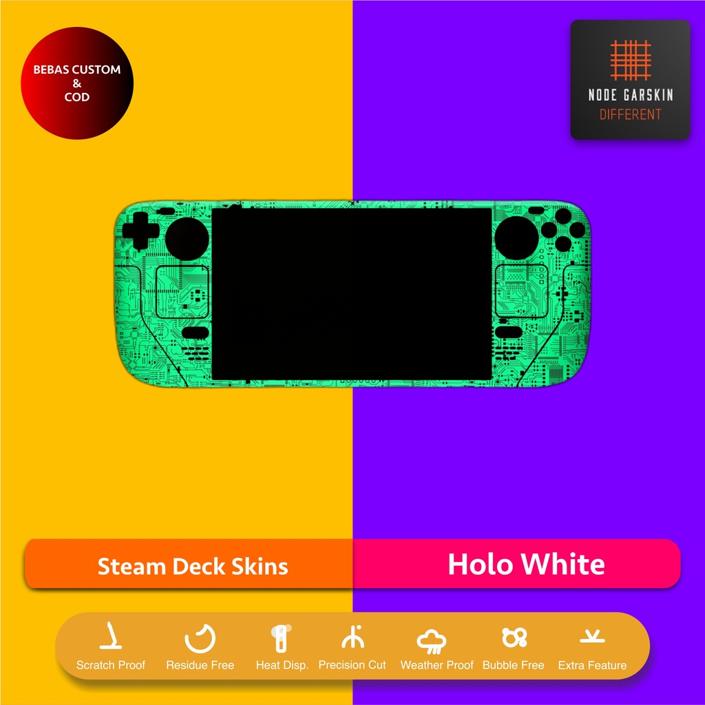 Garskin Skin Steam Deck Holo White Fullbody / Backonly | Anti Lecet | Case | Vinyl