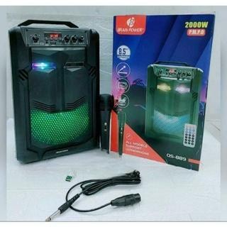 Speaker bluetooth portable speaker bluetoot karaoke QS-889 8,8inc free mic
