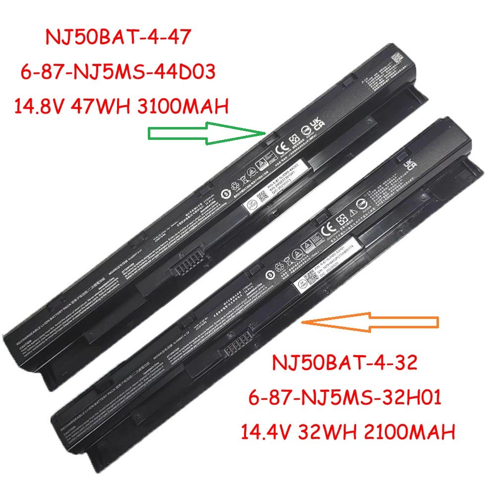 Laptop Battery For CLEVO NJ50BAT-4-47 6-87-NJ5MS-44D03 14.8V 47WH 3100MAH New NJ50BAT-4-32 6-87-NJ5M