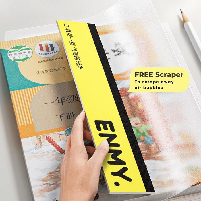 ENMY Self Adhesive Book Cover Transparent Frosted Book Wrapping Set