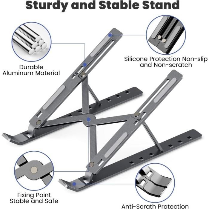 Laptop Stand Holder / Dudukan Laptop Foldable / Stand Laptop Aluminium / Laptop Stand Tablet Stand