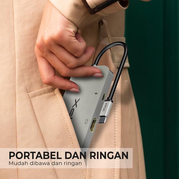 PX UCH60 Hub Converter USB Type C 3.1 to HDMI 4K VGA USB 6 in 1