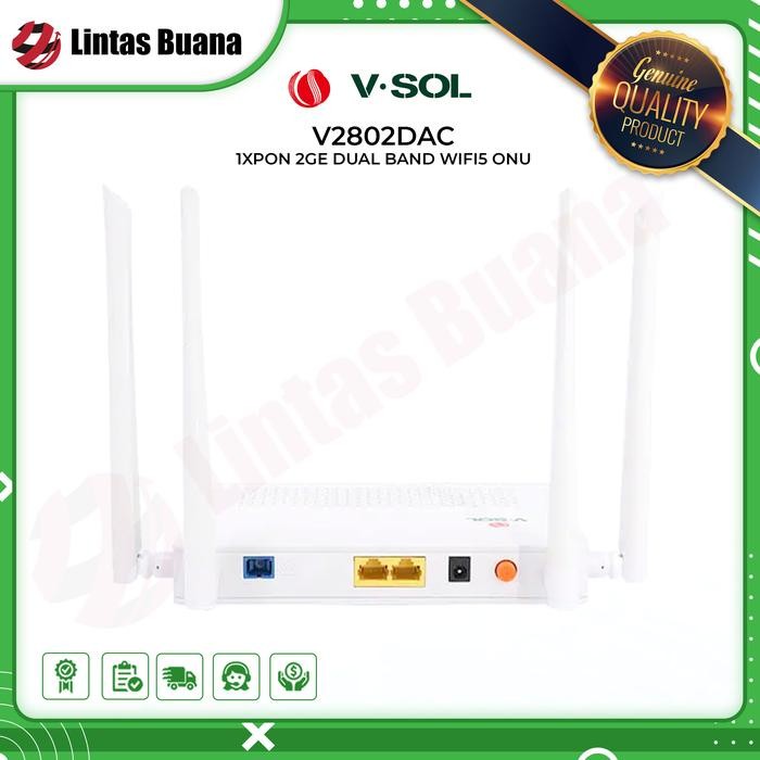 VSOL Xpon ONU V2802DAC 1XPON 2GE DUAL BAND WIFI5 ONU