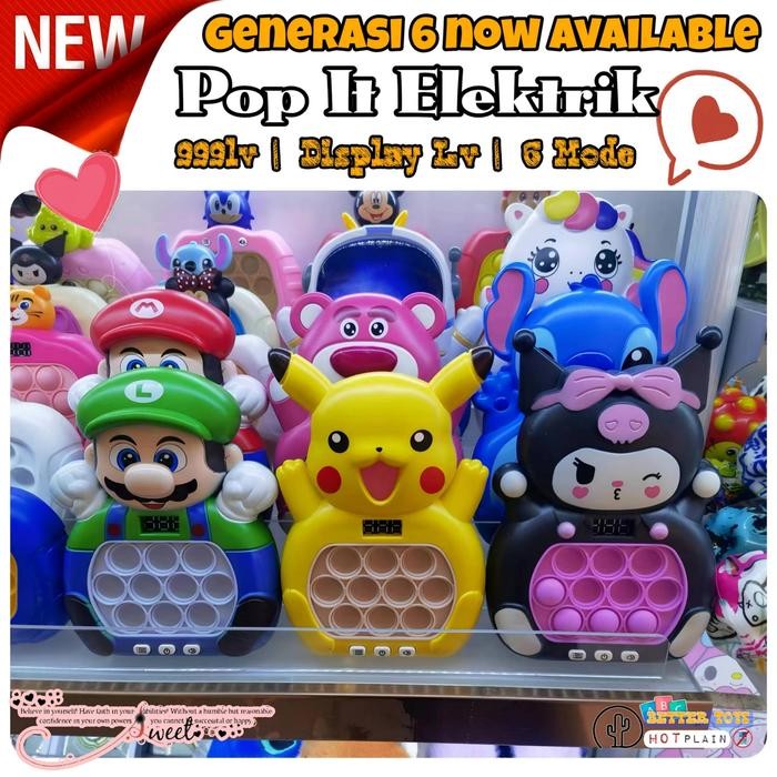 STOK TERBATAS  MAINAN GAME ANAK POP IT ELEKTRIK GEN 6 FAST PUSH PUZZLE GAME LV999 6 MODE DISPLAY