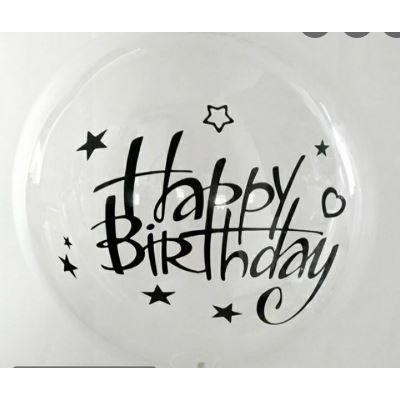 STIKER BALON PVC HBD / STICKER BALON BENING TRANSPARAN CUTTING