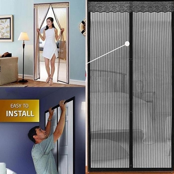 Tirai Pintu Kamar / Kelambu Pintu Anti Nyamuk Magnet Tidak Berisik