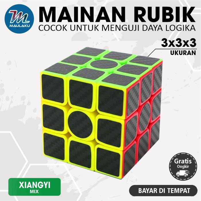 q9v5- Rubik 3X3 Magic Cube Motif Carbon Original