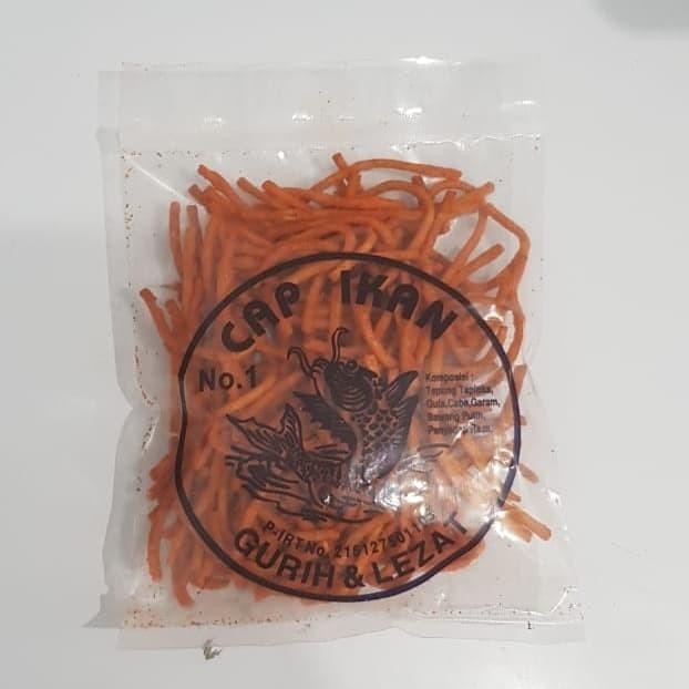 PROMO SPECIAL keripik cap ikan lidi / kerupuk cap ikan varian mie lidi