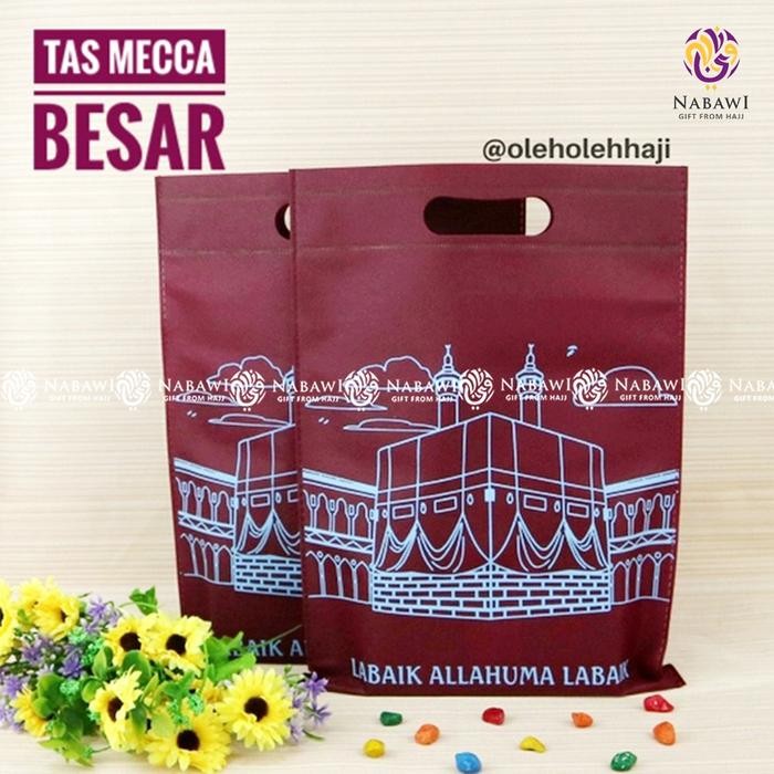 AtKqita- Tas Bingkisan Souvenir Haji Umroh Bahan Kain Spunbond Gambar Kakbah Goodie Bag Oleh