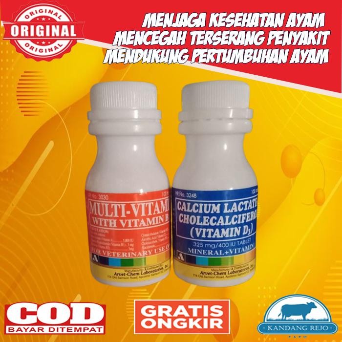 PetShoPq- Paket Multivitamin & Calcium Lactate Ayam Bangkok Filipin Laga Aduan Original