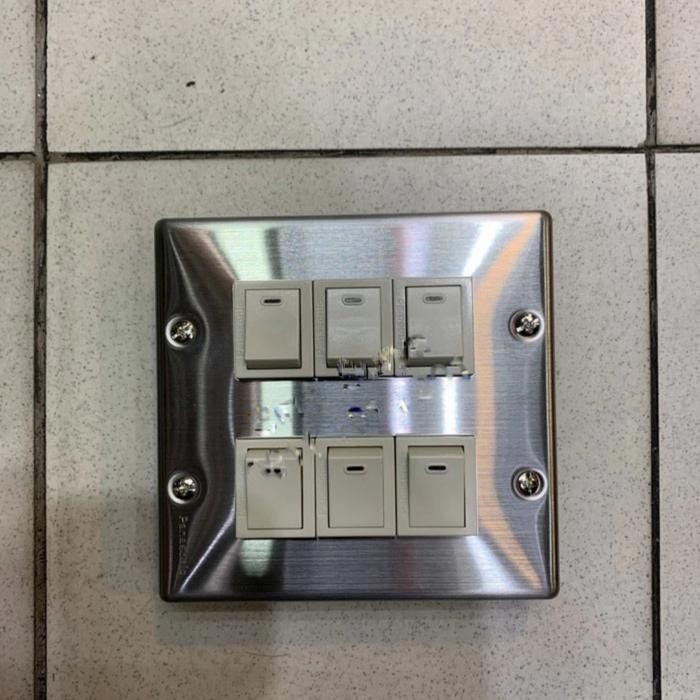 Saklar Grid Switch Stainless 6 Gang Panasonivlc 6Gang 6 Switch Besi