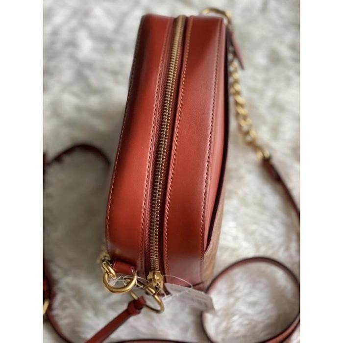 STOK TERBATAS  [ORIGINAL] COACH CAMERA BAG IN SIGNATURE CANVAS BROWN TAN RUST TERJANGKAU