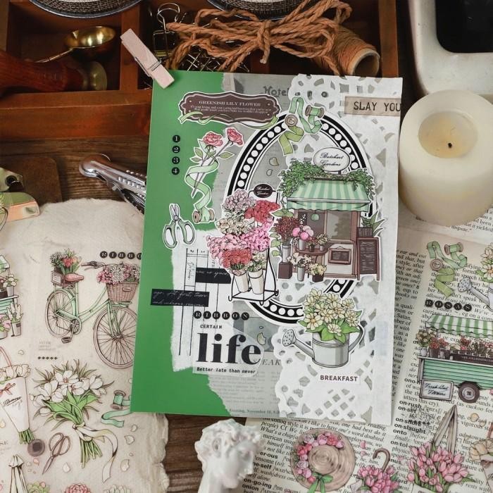 zk4z- 6 Lembar/ Pack Vintage Retro Stickers London Style Aesthetic Sticker