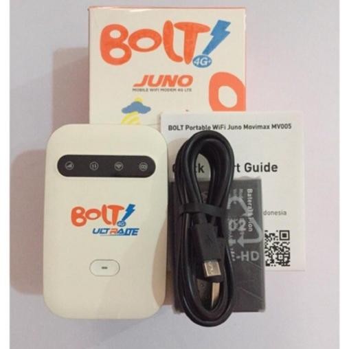 etlj- Bolt Juno Mifi 4G Modem Wifi 4G Unlock Free Kartu Perdana Smartfren