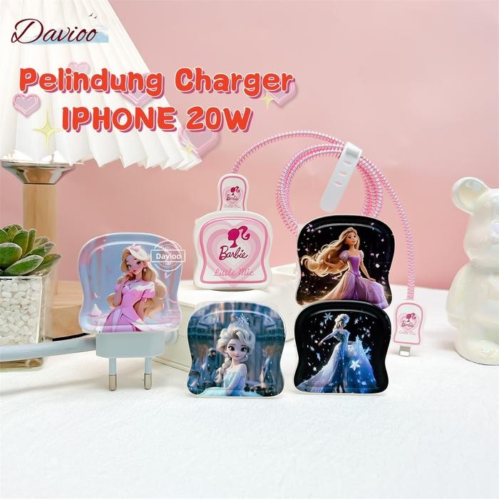 Pelindung Charger IPHONE 20W Set 5 Item Pelindung Kabel Charger Case Charger 5A