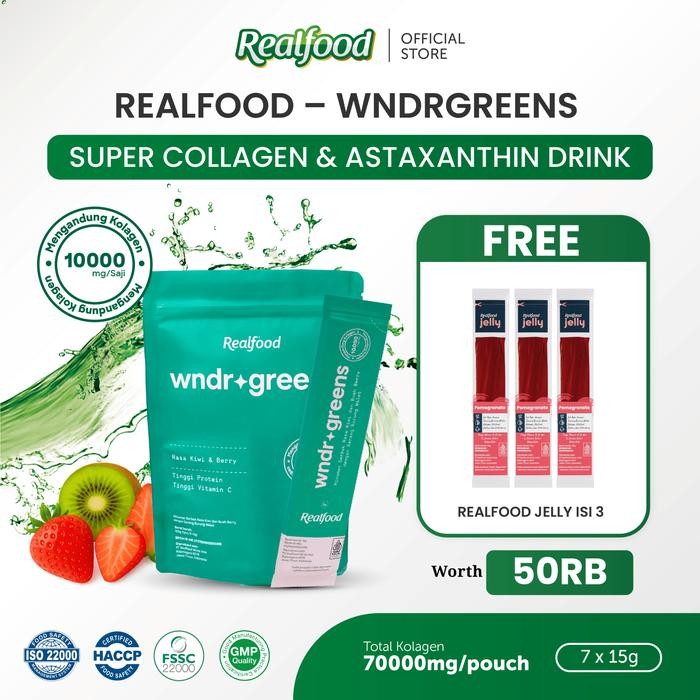 dgsc- Realfood Wndrgreens Single Pouch Super 10,000Mg Collagen BirdS Nest Drink I Minuman