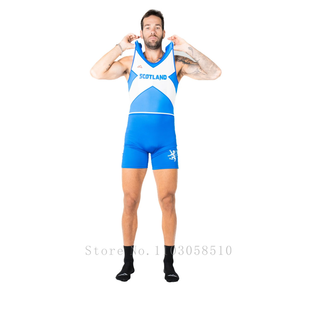 Wrestling Singlet Rowing Suit Bodysuit Men'S Leotard Outfit Underwear Sports Elastic Sleeveless