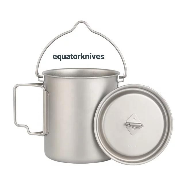 750 ML TITANIUM CAMPING MUG POT WITH BAIL EK2201