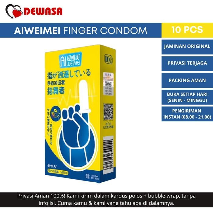 BisaInstan- Aiweimei Finger Condom - 10 Pcs (Kondom Jari)