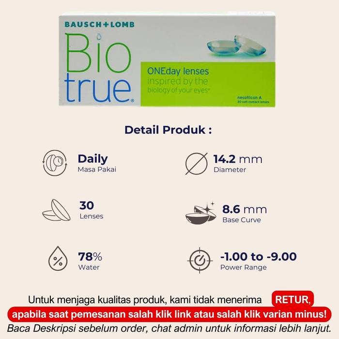 Softlens Bening Harian Bausch And Lomb Bio True Daily Box Besar #Gratisongkir