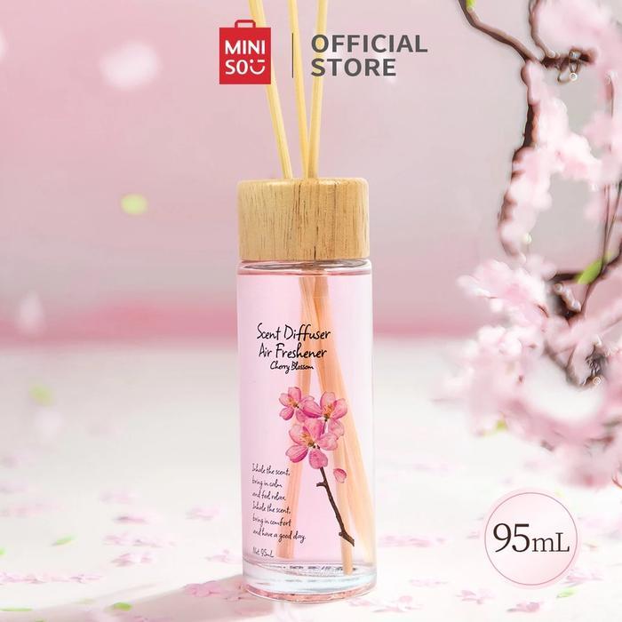 MINISO SCENT DIFFUSER 95ML SAKURA REED DIFFUSER FLOWER AIR FRESHENER AROMATERAPI PARFUM RUANGAN