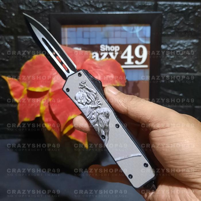 Pisau Survival Automatic Microtech M390 The Devil Ergonomis Include Sarung / Pisau Tactical /