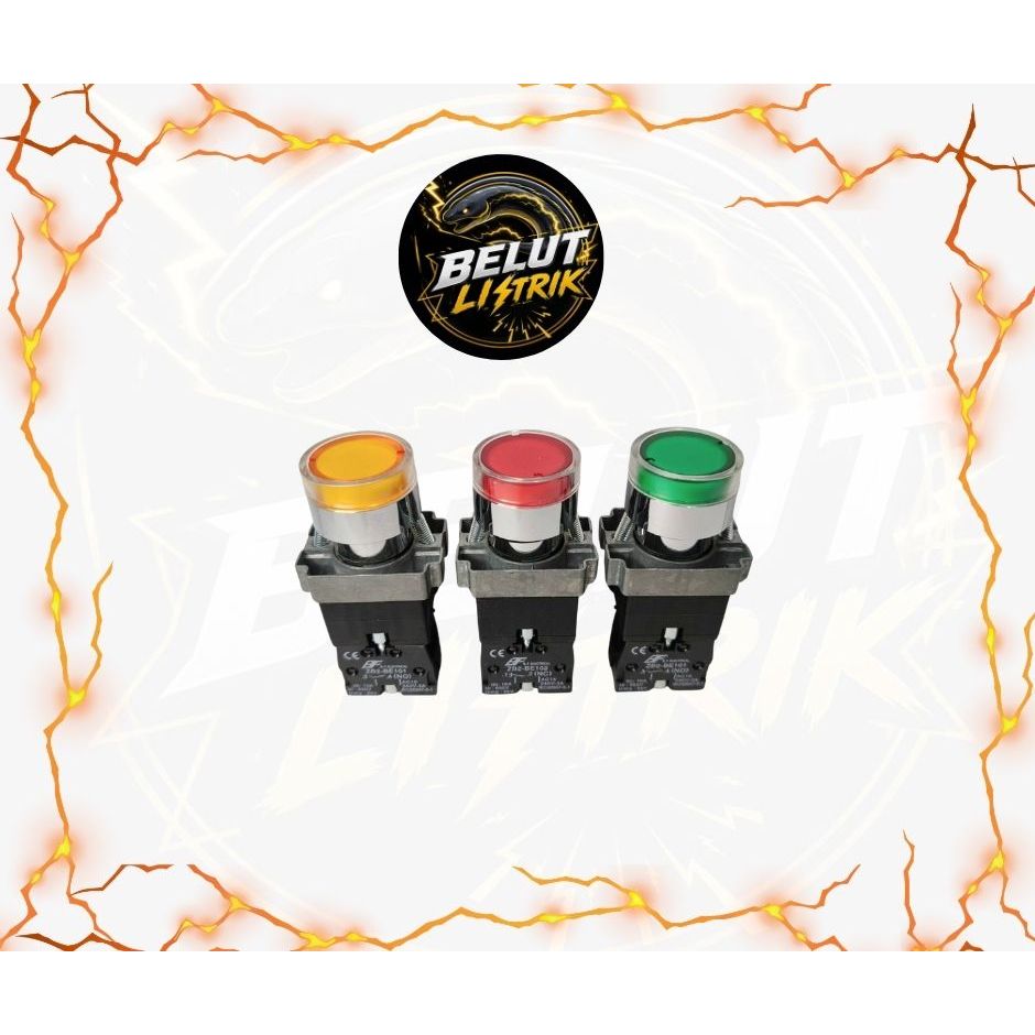 Push Button Plastik LED 22MM/ Push Button Lampu 22 mm