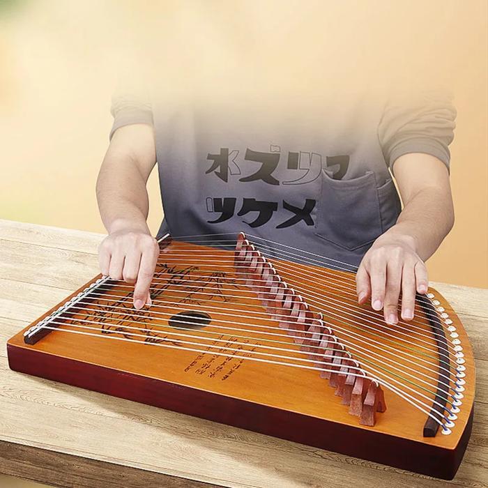 TERBARU Wooden Guzheng Instrument Portable 21 String Small Professional Mini Guzheng Chinese