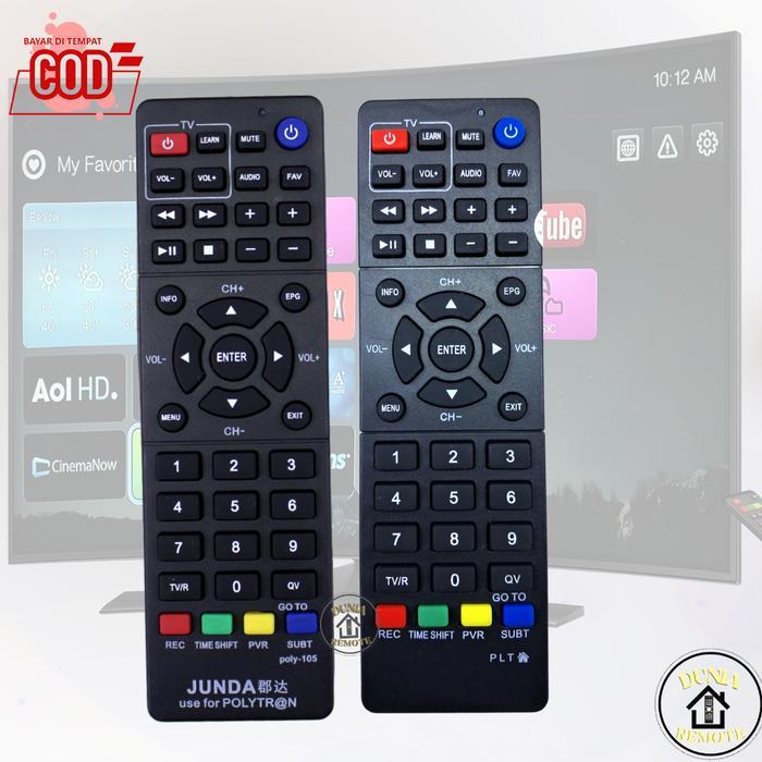 NEW Remote set top Box POLYTRON PDV 600 PLT STB DVB T2 tanpa setting