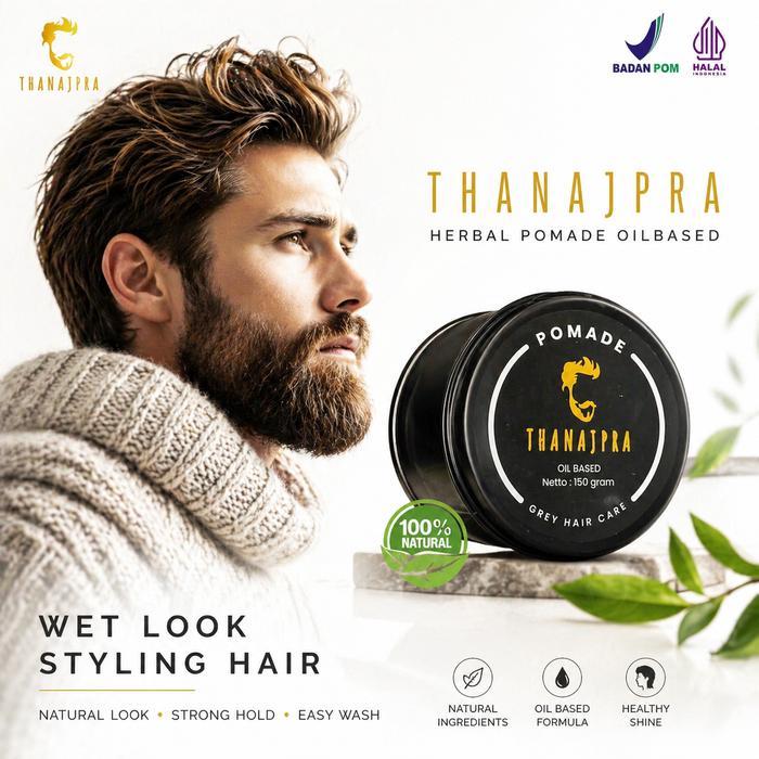 Ready Thanajpra Pomade Oil Based Penghitam Rambut Uban Permanen Bukan Semir Rambut Najpra Pomed
