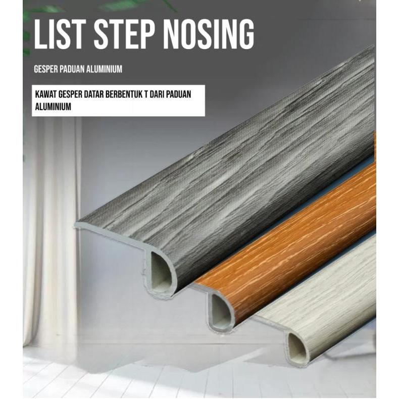 NEW (LAIV) List Step Norsing PVC Aksesoris Tangga Vinyl SPC Lis Nosing Tangga Lantai